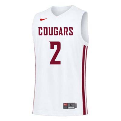 Men #2 TJ Mickelson Washington State Cougars College Basketball Jerseys Sale-White - Click Image to Close